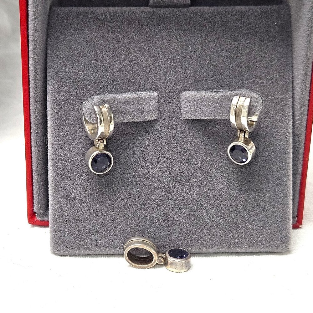 Iolite and Sterling Silver Earring and Pendant Set